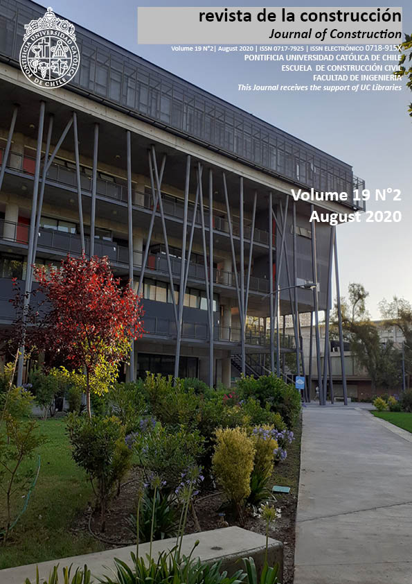 					View Vol. 19 No. 2 (2020): Revista de la Construcción. Journal of Construction
				